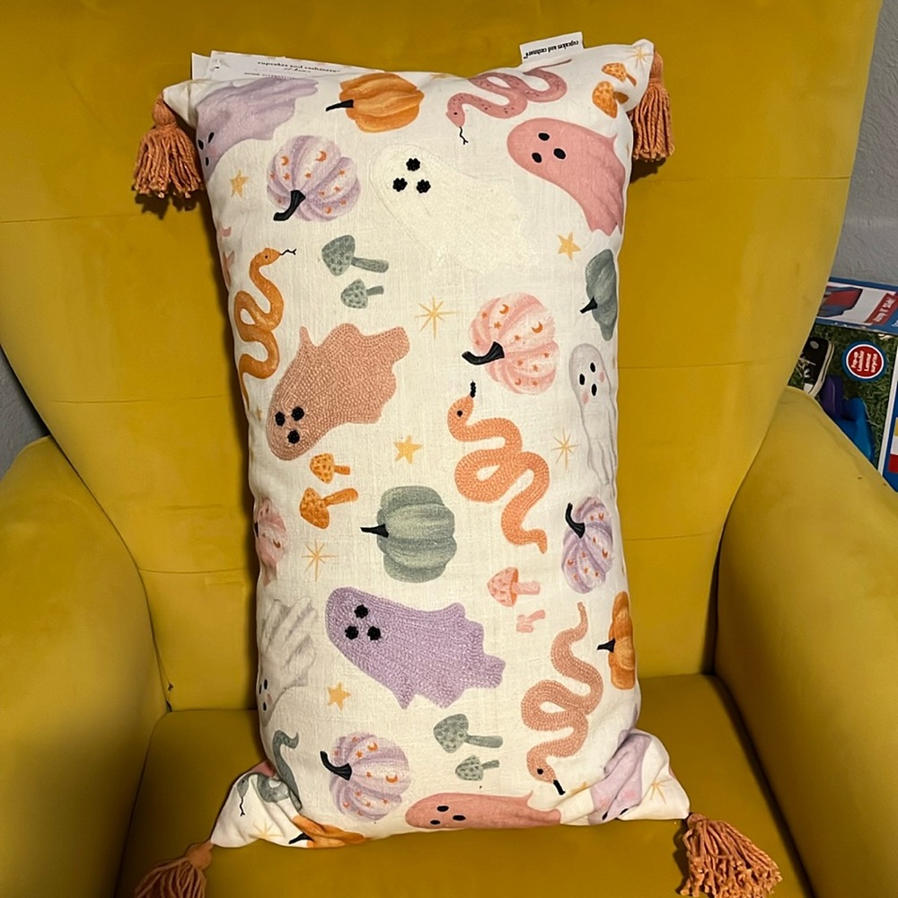 Cupcake and cashmere pastel Halloween pillow